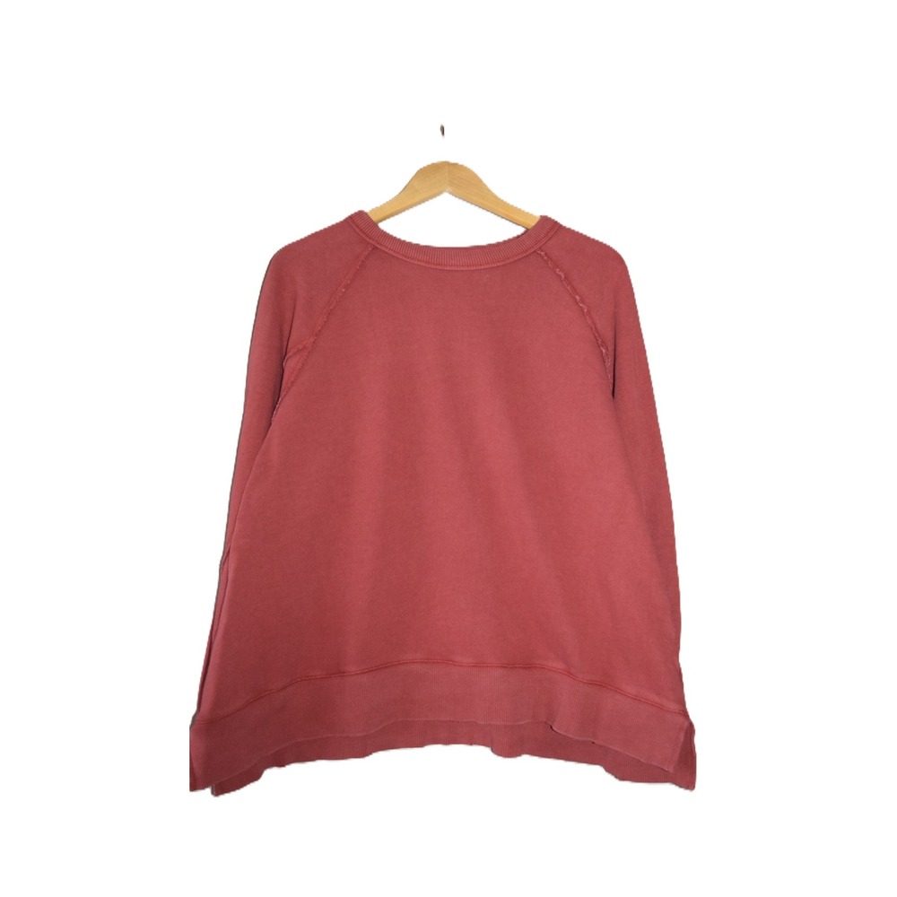 Aerie Sweatshirt Men XS Red Excellent Raglan Exposed Seam Oversized Pullover